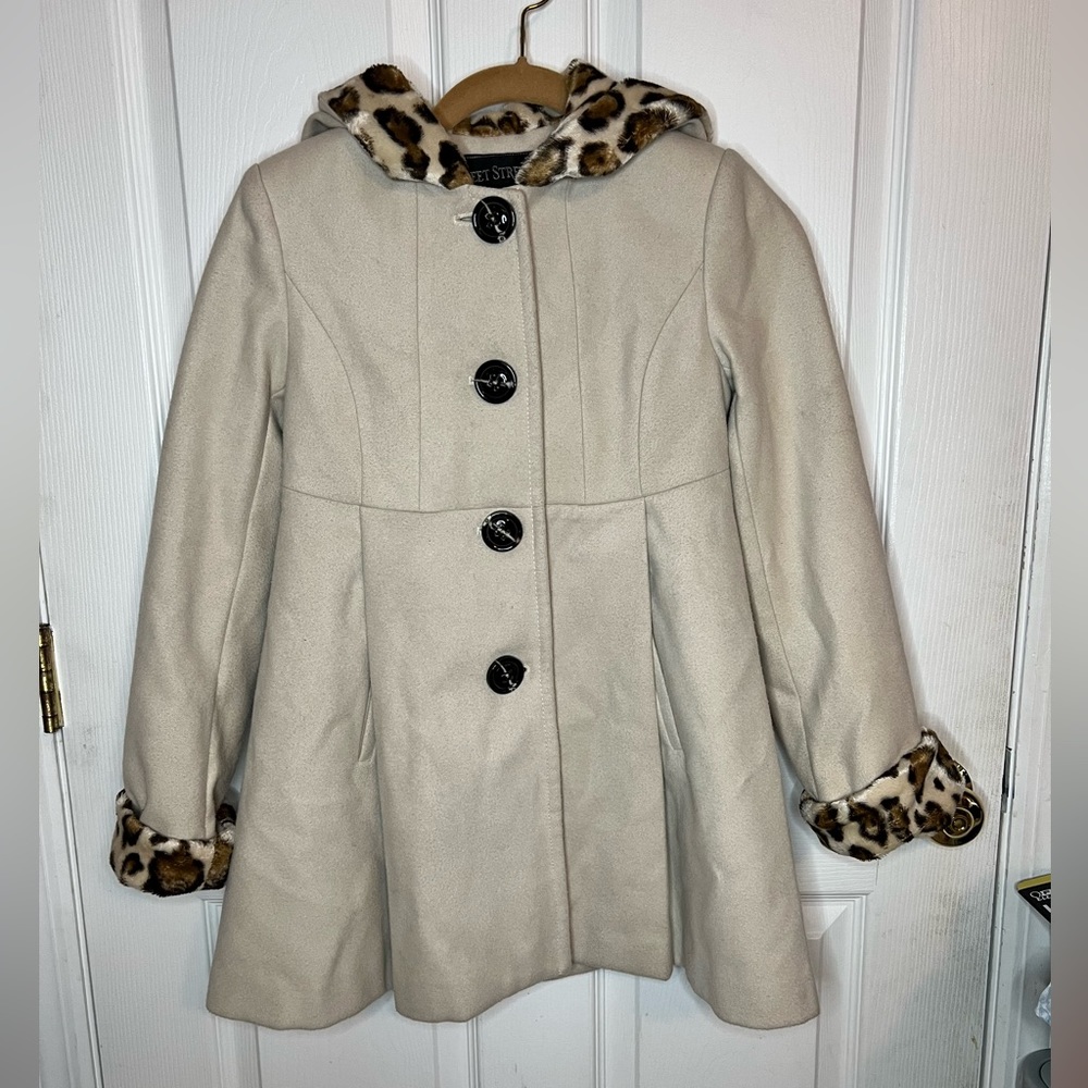 Girl’s faux fur lined top coat